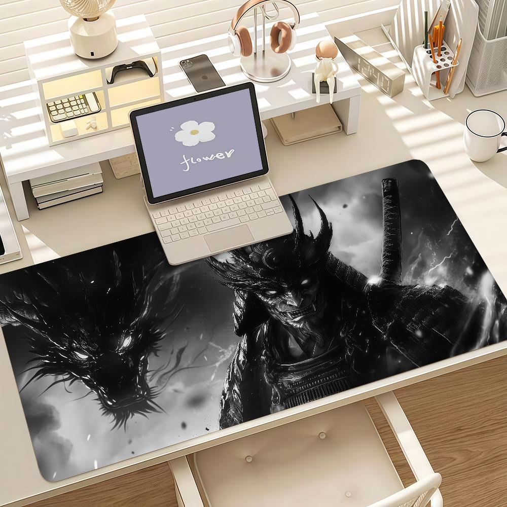 Japanese Samurai Mouse Pad Anti Slip Rubber Edge Locked Thickened Laptop Gaming Desk Mat
