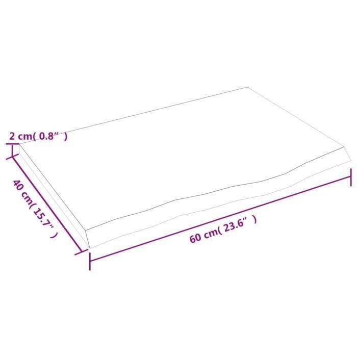 VidaXL Étagère murale gris foncé 60x40x2 cm bois chêne massif traité 363767