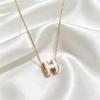 Simple letter necklace women white versatile niche daily French classic with dress temperament accessory women pendant