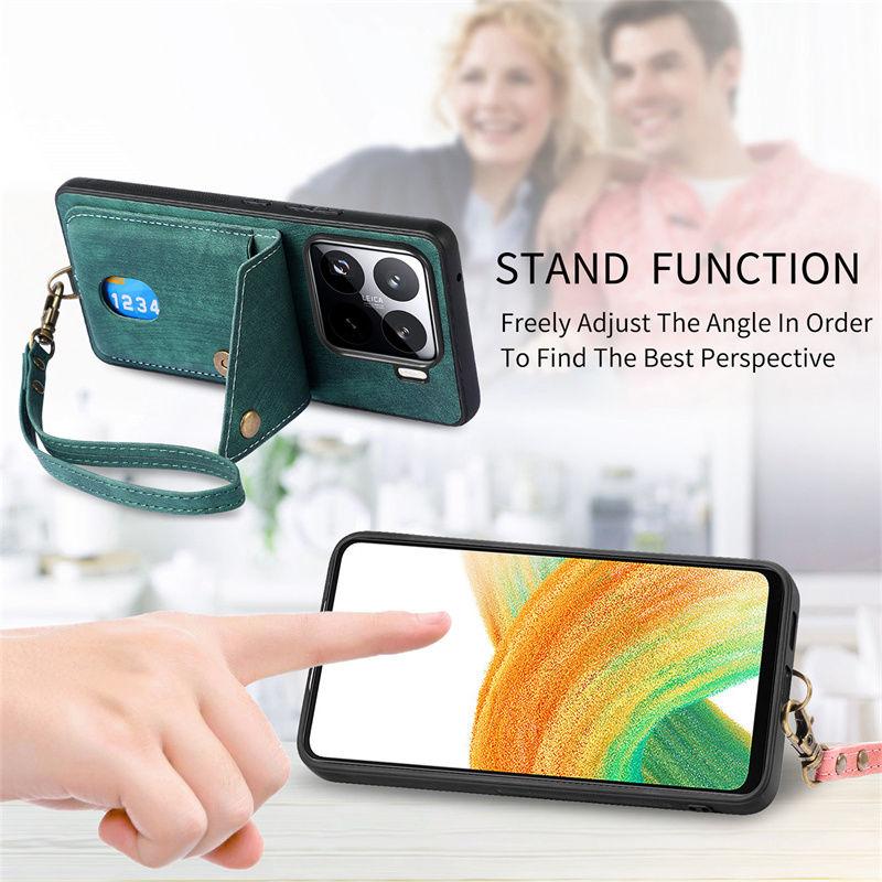 Xiaomi 15 Mobile Phone Case Anti-drop Card Case Xiaomi 15 Pro Protective Case Car Magnetic Attraction Retro Business Men and Women
