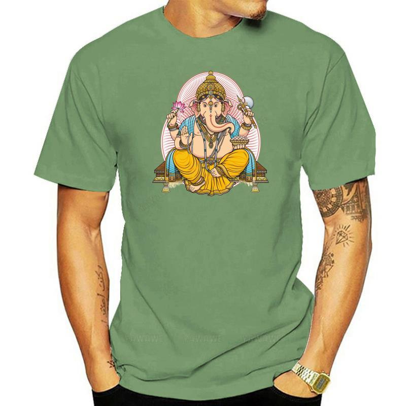 Cotton top Organnic vintage Ganesha Tee For Unisex New Top Design For Man casual TeeShirt man summer short sleeve brand tshirt