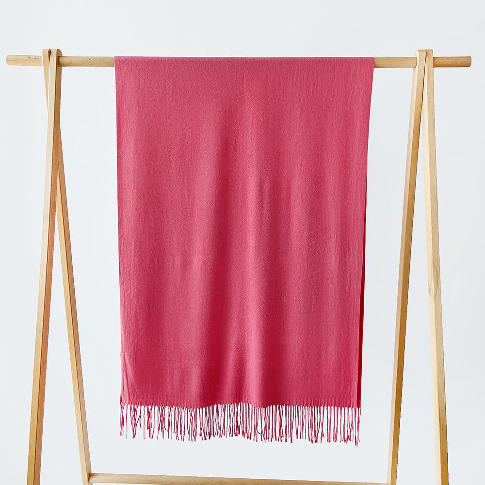 Autumn and winter scarf women's monochrome sheep sticky imitation cashmere scarf warm shawl versatile fringed scarf shawl