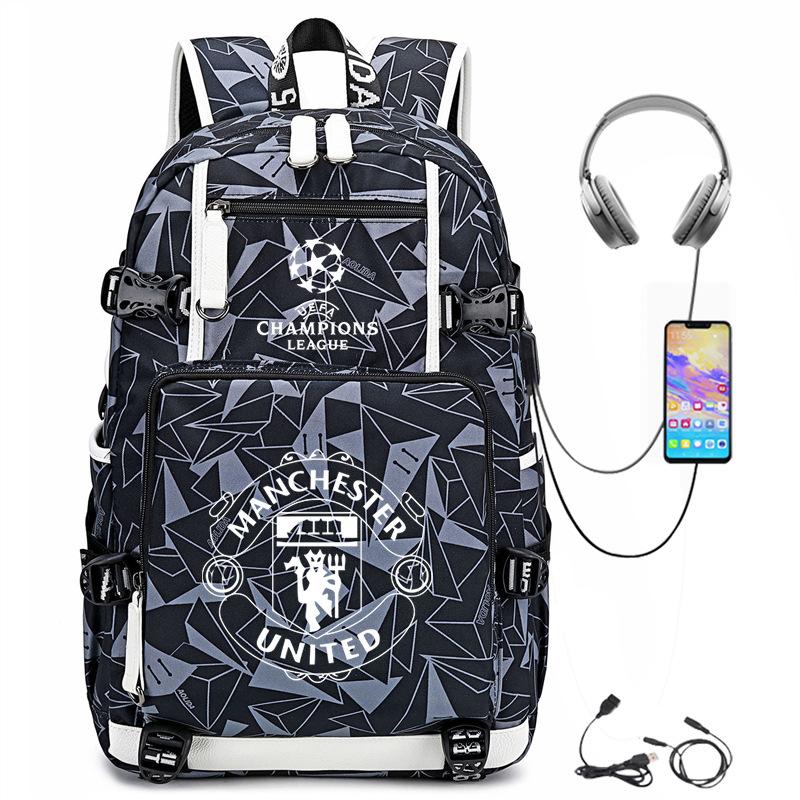 College Style Campus Leisure School Bag Printed Football Burden Reduction Ridge Protection Large Capacity Student Light Backpack