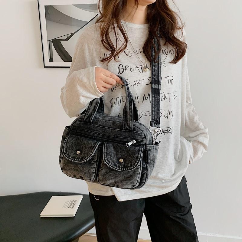 Vintage Denim Women's Bag Large Capacity Stitching Tote Women's Bag