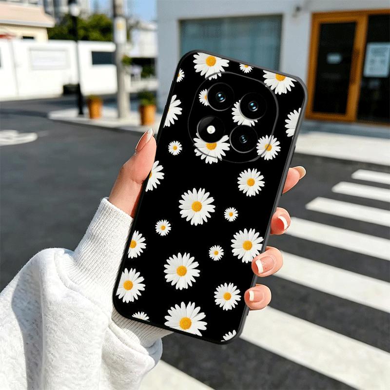 

Эстетика цветов ромашки Мягкий чехол для телефона для Xiaomi Redmi Note 12 13 14 15 Pro Plus 11 12S 11S 11T 10 4G Черная задняя крышка Redmi Note13ProPlus