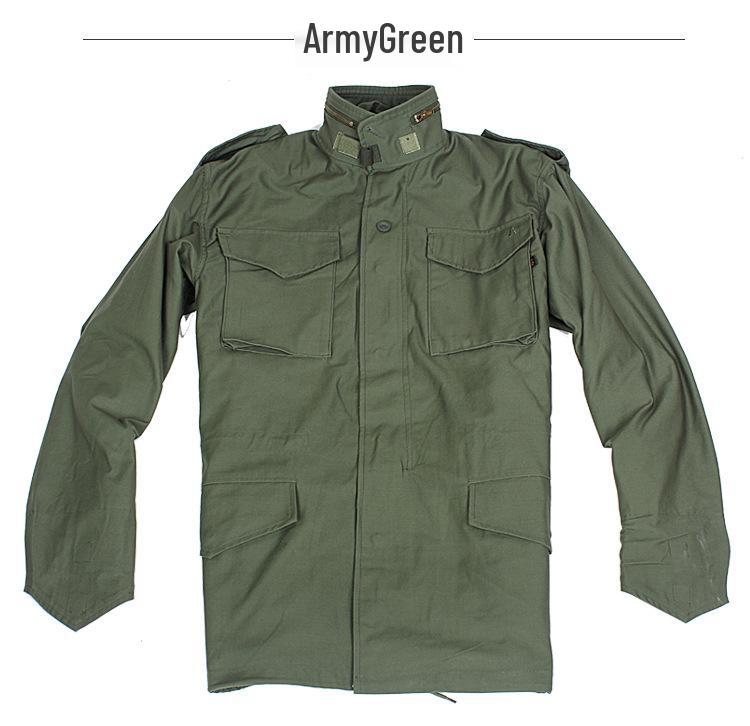 Men's Outdoor M65 Camouflage Windbreaker - Warm, Wear-Resistant Mid-Length Jacket