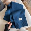 Simple style autumn and winter monochrome lengthened warm knitted soft waxy skin-friendly wool scarf schoolgirl
