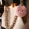 Animal Keychain Pig Head Bag Pendant Small Pig Head Plush Pig Keychain  Female Lady Girl