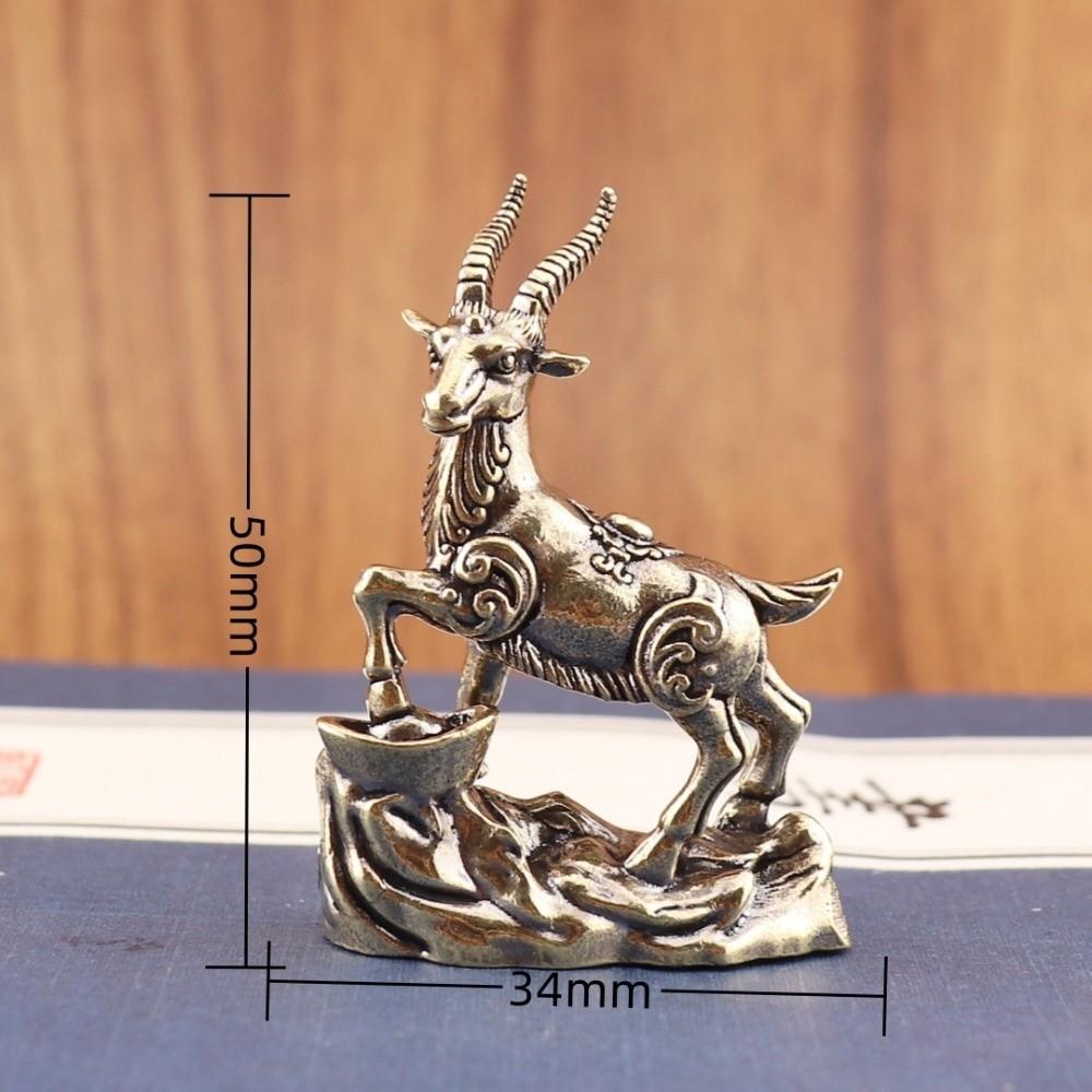 1PC Solid Brass Body Brass Animal Craft Flat Base Frame Feng Shui Decor Study Table Decor
