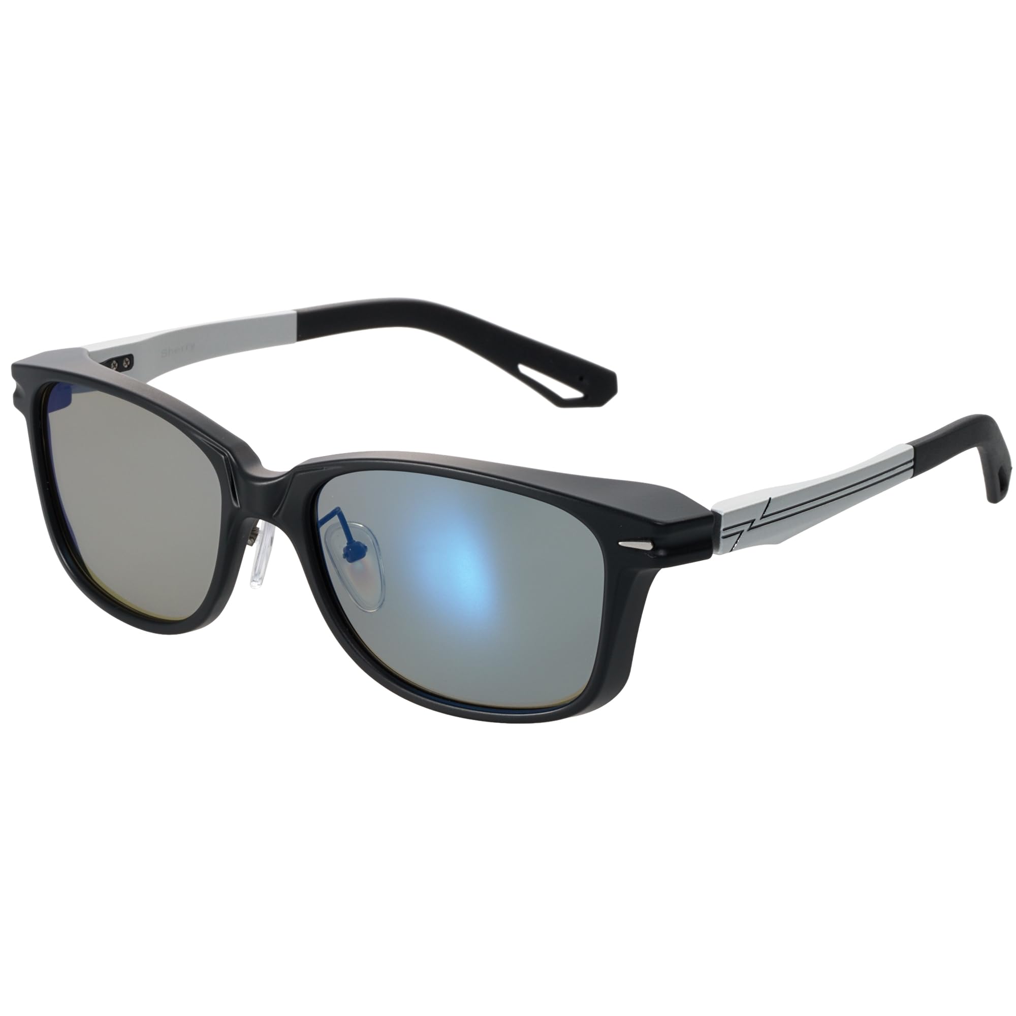 Zeque Polarized Sunglasses Sherry Matte TRUEVIEW MIRROR [Zeque] F-2282 Black/Silver SPORTS/BLUE