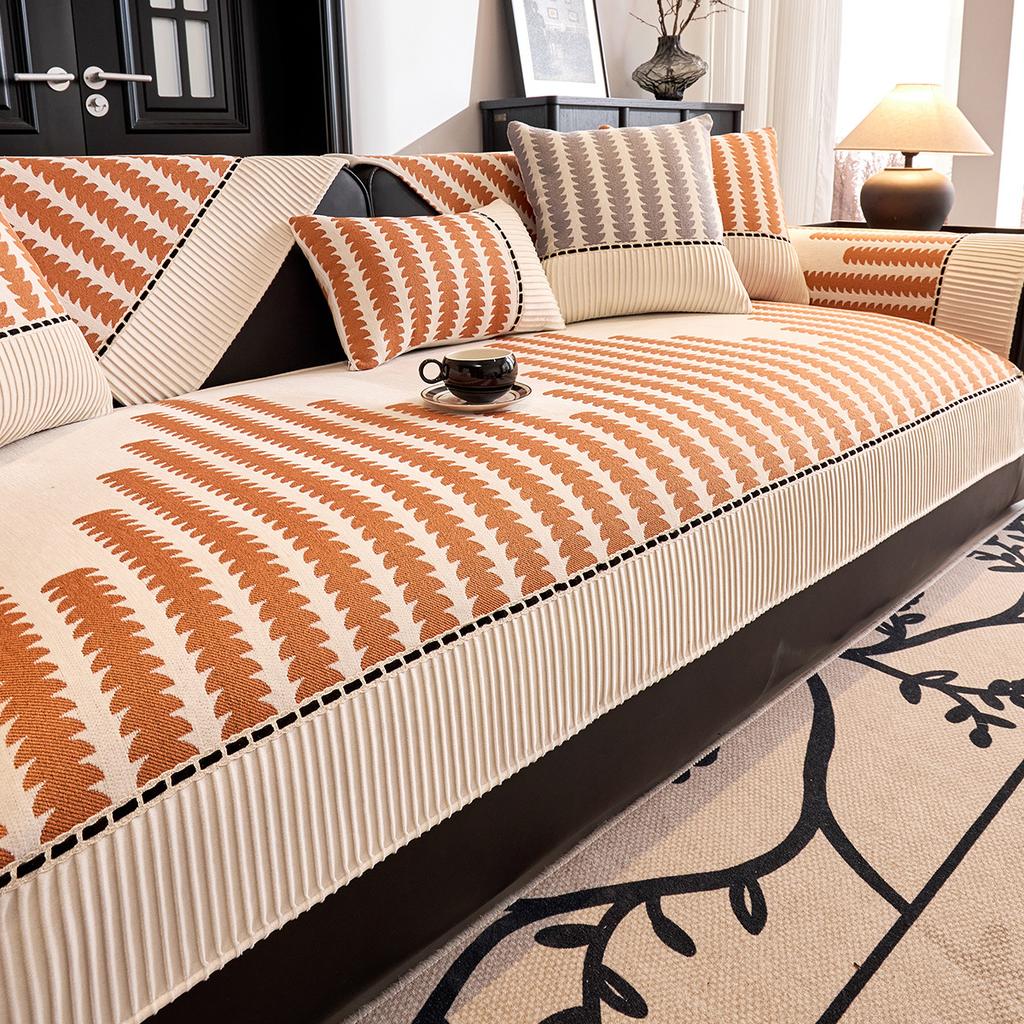 French High-End Sofa Cushion, Universal In All Seasons, Non-Slip Seat Cushion, Fashionable Splicing Sofa Cover, Cover Cloth, Backrest Towel