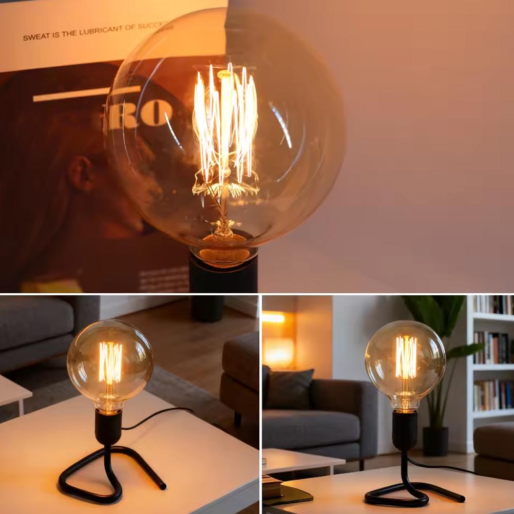 EU/US Plug E27 E26 Lamp Base Holder With Switch Vintage Table Lamp Bedside Lamp Night Light For Bedroom Living Room Decor