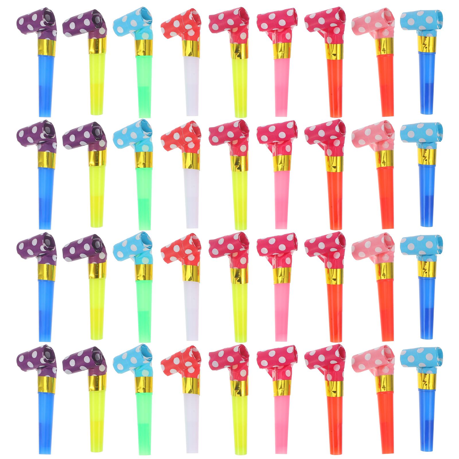 60pcs Party Blower Plastic Cheering Props Party Blow Horns Cheering Blowouts Cheerleaders Whistles 8.00X3.00X2.00CM