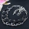 Black Onyx Gemstone Handmade 925 Sterling Silver Jewelry Necklace 18" KG-1647