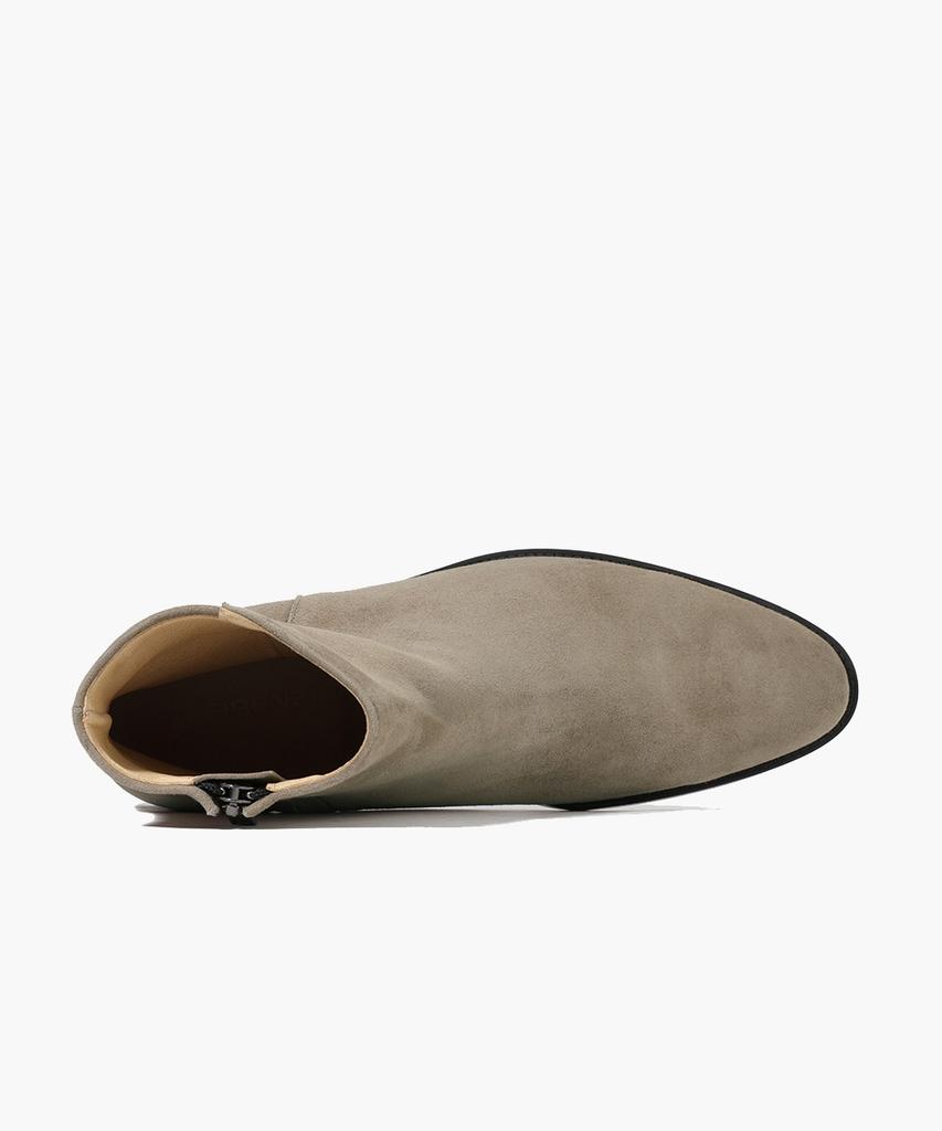 Firenze Atelier Hidden Zipper Detail Slim Toe Suede Zip-Up Boots 3343-Qs [Ash Beige]