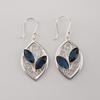 London Blue Topaz Gemstone Sterling Silver Handmade Earring 1.2", Elegant Silver Earring For Mother/Wife, Topaz Gemstone Earring CE-24-6