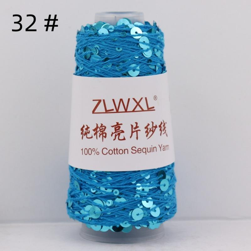 1000g /3200M 100% Cotton Yarn 6mm+3mm Special Sequin Yarn DIY Knitted Garment Accessories Rag Doll Knitting Yarn