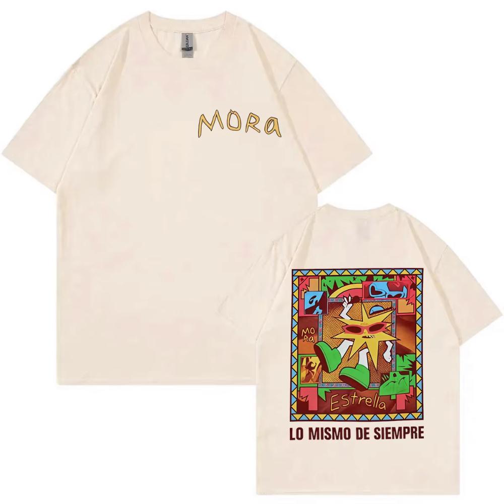 

Tops Singer Mora Lo Mismo De Siempre 2025 New Album T-Shirt Vintage Rock Short Sleeve T Shirts Men s Women Fashion Y2k T-Shirts 4XL
