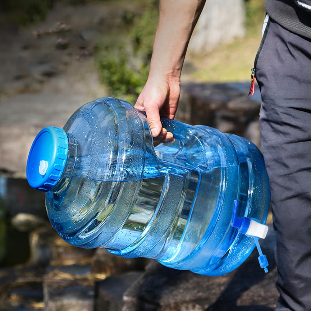 18.9L Pure Water Bucket with Faucet Water Storage Container Large Capacity Mineral Water Barrel for Self-Driving Tour