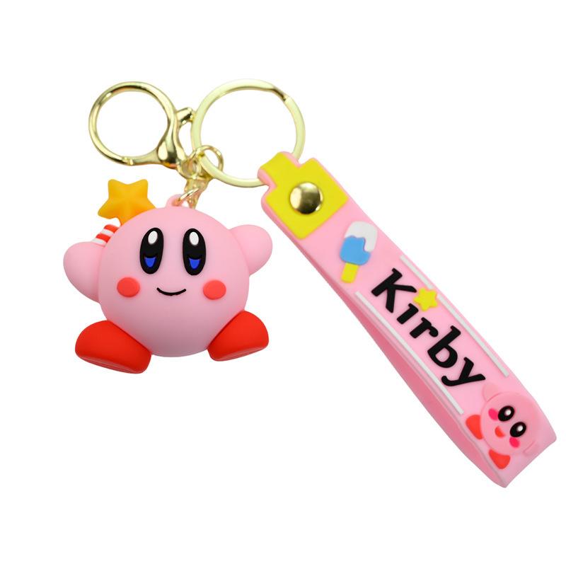 Creative Anime Kirby Cartoon Doll Keychain Pendant Couple Bag Pendant Kirby Food Three-Dimensional Doll Car Keychain Pendant