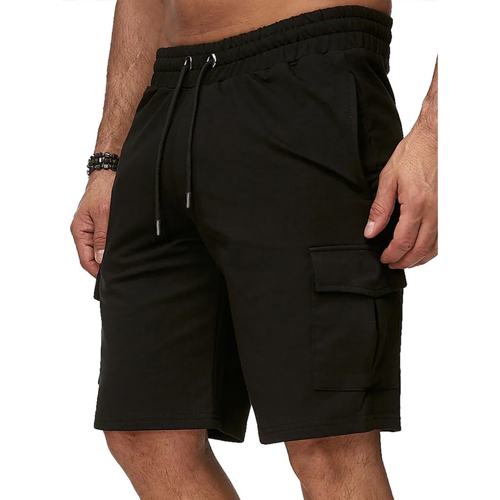 Men Casual Drawstring Waist Cargo Shorts with Multiple Pockets and Relaxed Fit for Everyday Wear Outdoor Activities