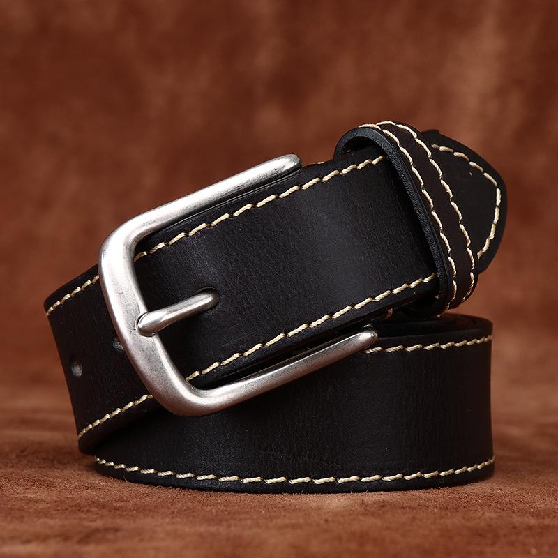 Pásek Pánské Retro první vrstva hovězí kůže Móda Univerzální Běžné Džíny Pásek Pánské