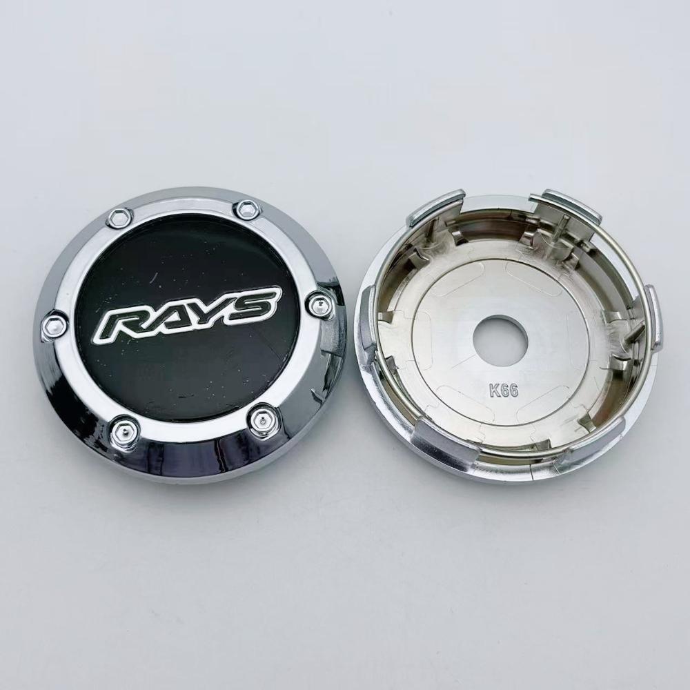 4pcs 66mm 62mm Car Wheel Center Caps With RAYS Logo Emblem Badge Wheel Hub Center Dust Cover Rim Hubcaps Car Styling Accessories