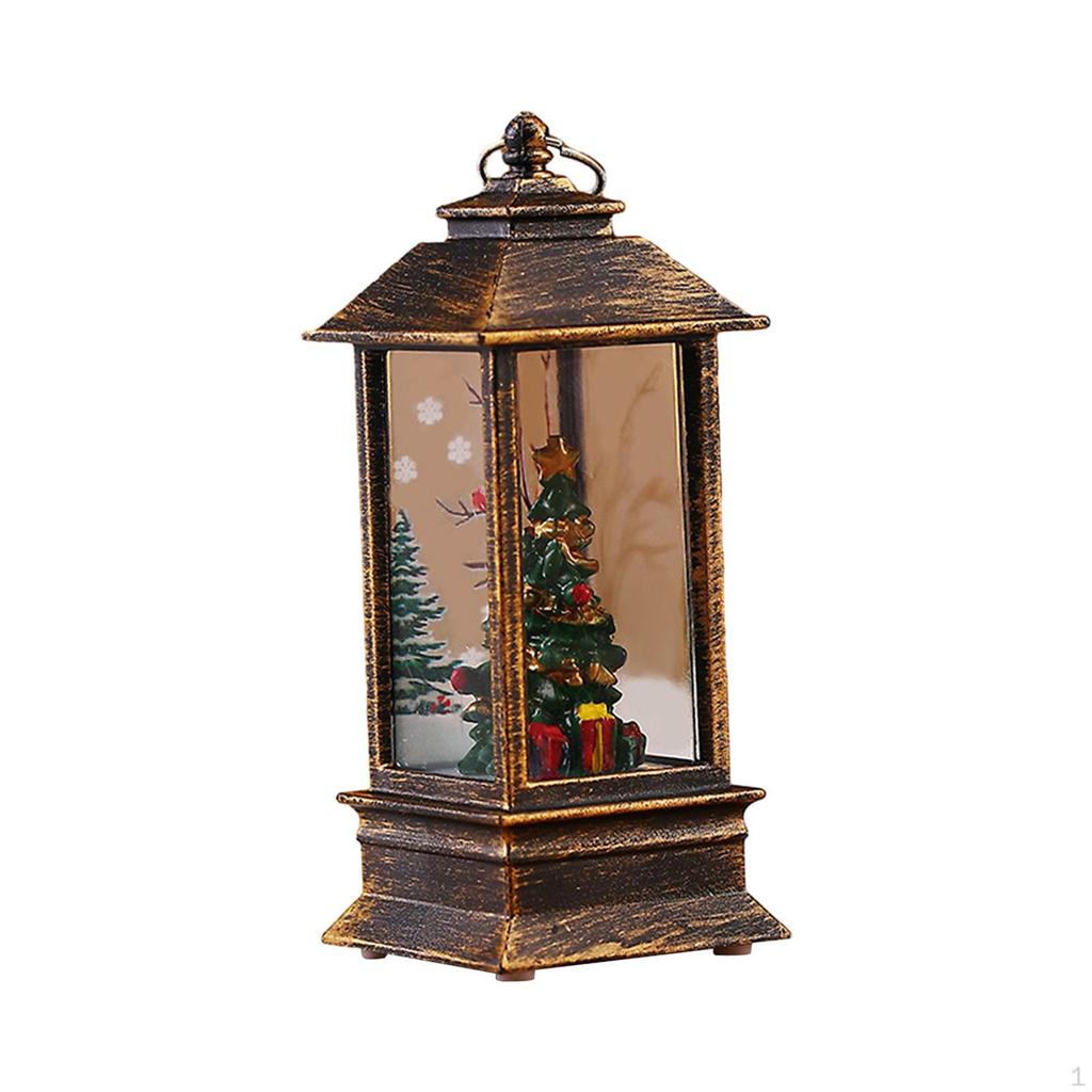 Christmas Snow Globe Lantern for Desktop Display And Night Illumination