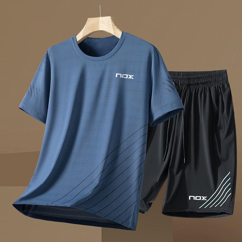 Boutique sportswear mens tennis sportswear fitness short sleeved short sleeved summer round neck casual T-shirt shorts mens suit
