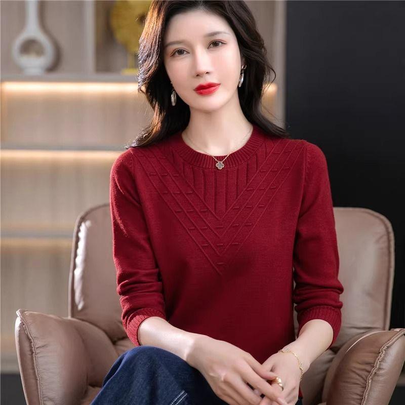 Autumn Winter Women Sweater  O-neck Solid Pullovers Spring Warm Slim Bottoming Shirt Long Sleeve Casual Femme Jumpers