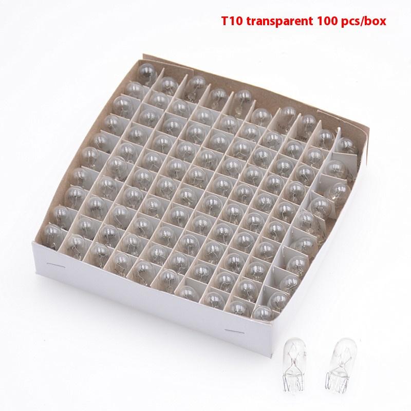 100Pcs/Box T10 5W Led Car Light COB Glass White Auto Automobiles Dome Light Reading DRL Bulb Style 12V License Plate Lamp