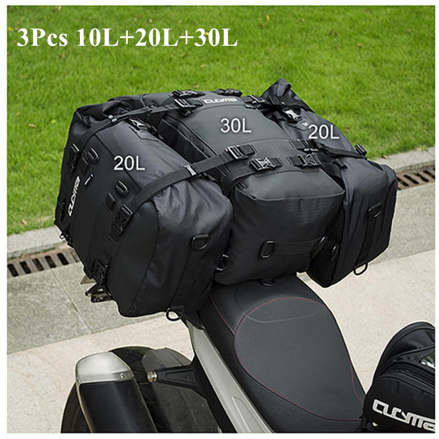20L Waterproof Motorcycle Bike Rear Seat Tail Bag Luggage Storage Backpack Black