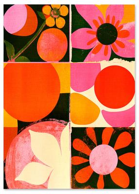 Plakat kolorowe kwiaty