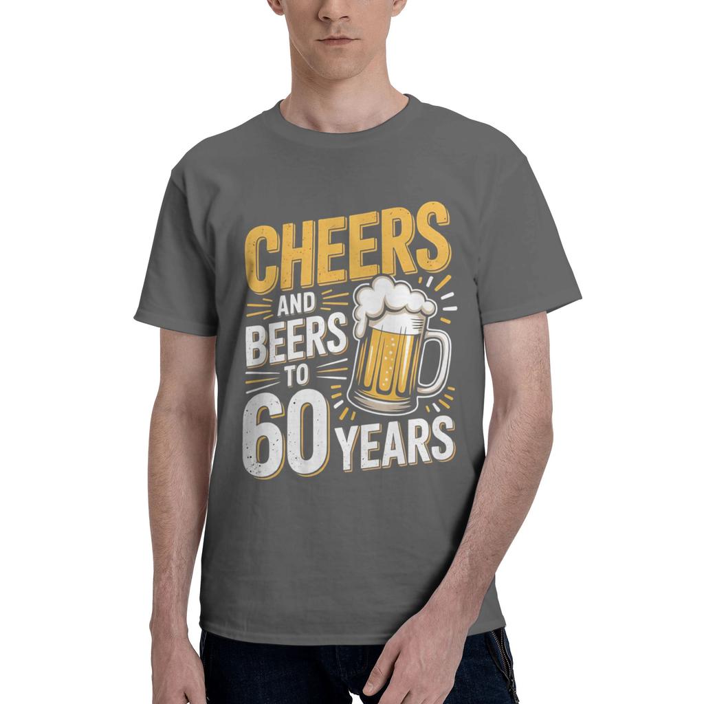 Cheers And Beers Gift Retro Vintage Mens 60 Birthday Crazy Tee Shirt Short Sleeve Round Collar Cotton New Arrival Tops TShirt