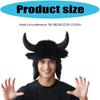 Funny Plush Hat With EarFlaps Bull Horn For Winter Outdoor Activity Cold Weather Head Protectors Halloween Headpiece