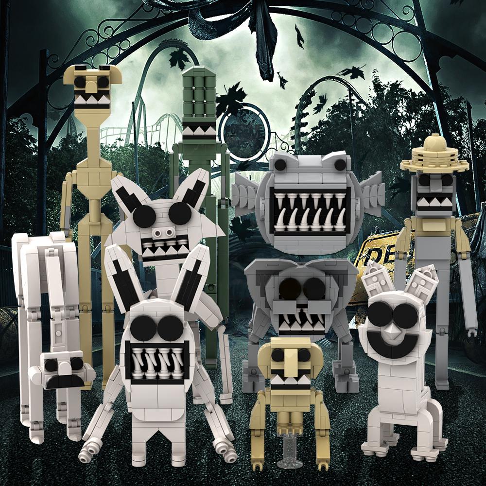MOC Neues Horrorspiel Zoonomaly Bausteine Modell Horrortier Katze Elefant Koala Affe Bausteine Horror-Zoo Bauspielzeug Geschenk