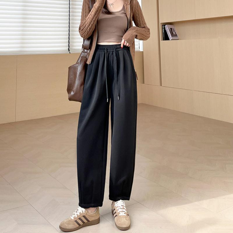 

Брюки гаремы для женской весны и осени, новые, большого размера, для фигуры типа «груша», стройнящие, с высокой талией, стрейч, девятиточечные, повседневные XL