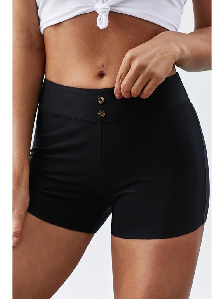 2023 Trendy Plus Size Women's Low Waist Flat Leg Swim Trunks for Seaside Vacation