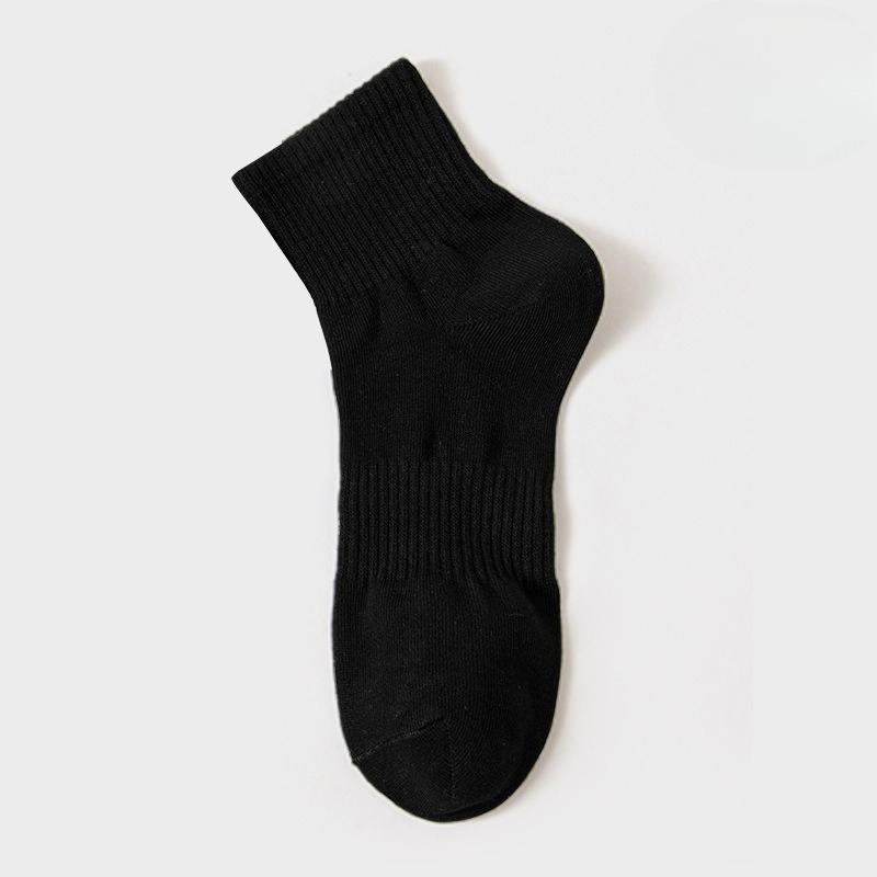 

Female Spring and Autumn Pure Color All Build Anti Ball Anti Odor Wicking Sports Tube Cotton Socks 1 pair чёрный