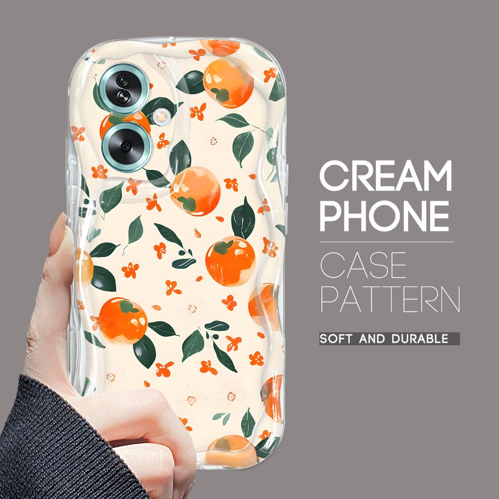 

Милый мультяшный узор, кремовая текстура, мягкий силиконовый чехол с волнистыми краями, чехол для телефона для OPPO Reno Realme OPPO A8 прозрачный