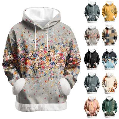 Women's Casual Fashion Print Long Sleeve Hooded Sweatshirt Top
