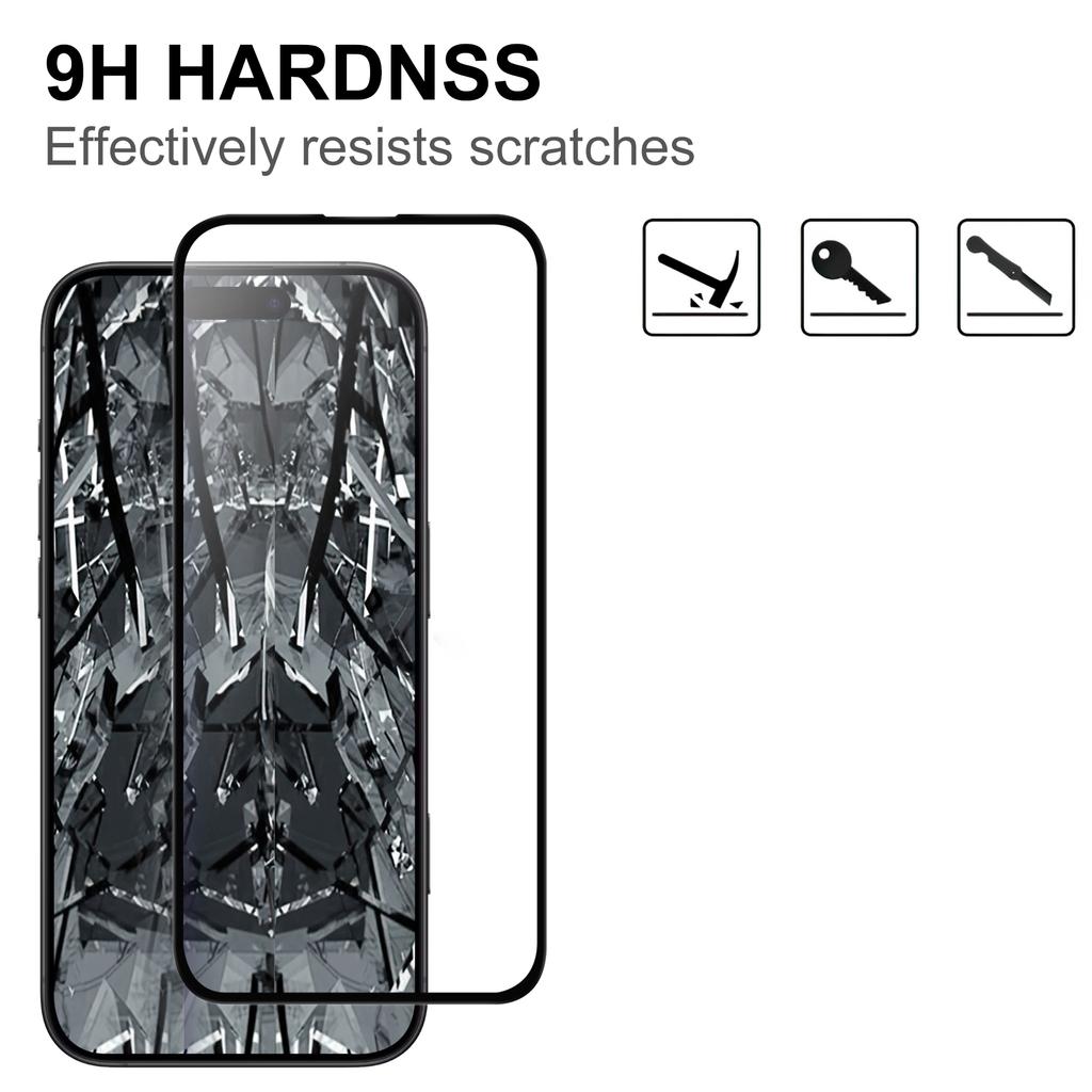 For iPhone 17 Pro AGC Glass Screen Protector Full Glue Black Edge Screen Film