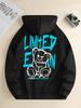 Modisches europäisches und amerikanisches Herren-Herbst-Teddybär-Buchstabenprint weiches und bequemes Kapuzensweatshirt Outdoor High Street