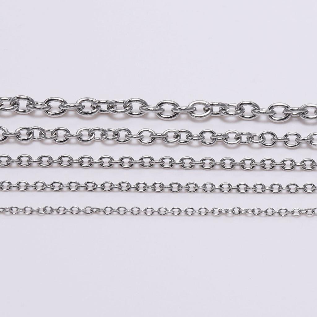 5M/lots 1.2 1.6 2mm Stainless Steel Chain Necklace Bulk Link Chains For Necklaces Jewelry Making Findings Accessories Supplies