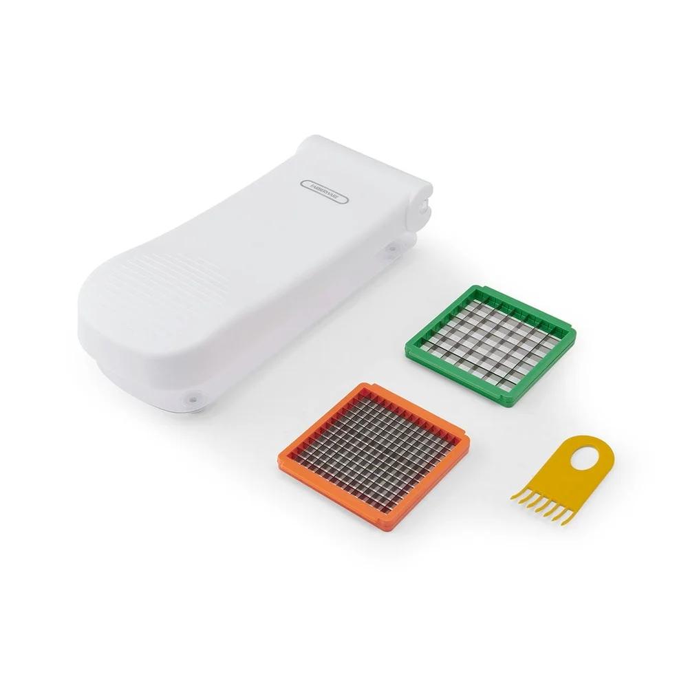 

Профессиональная овощерезка Лезвия из нержавеющей стали Легкое приготовление еды Прочный инструмент для нарезки кубиками Безопасная нескользящая ручка Кухонное устройство United States