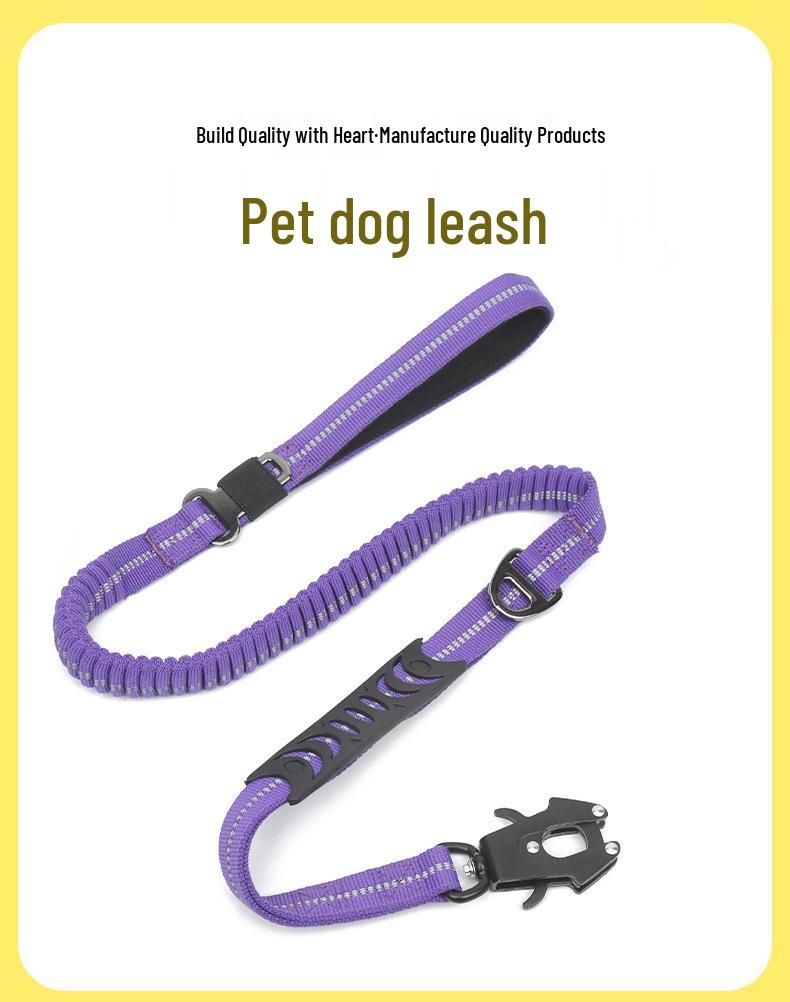 Reflective Shock-Absorbing Retractable Dog Leash with Anti-Escape Frog Buckle