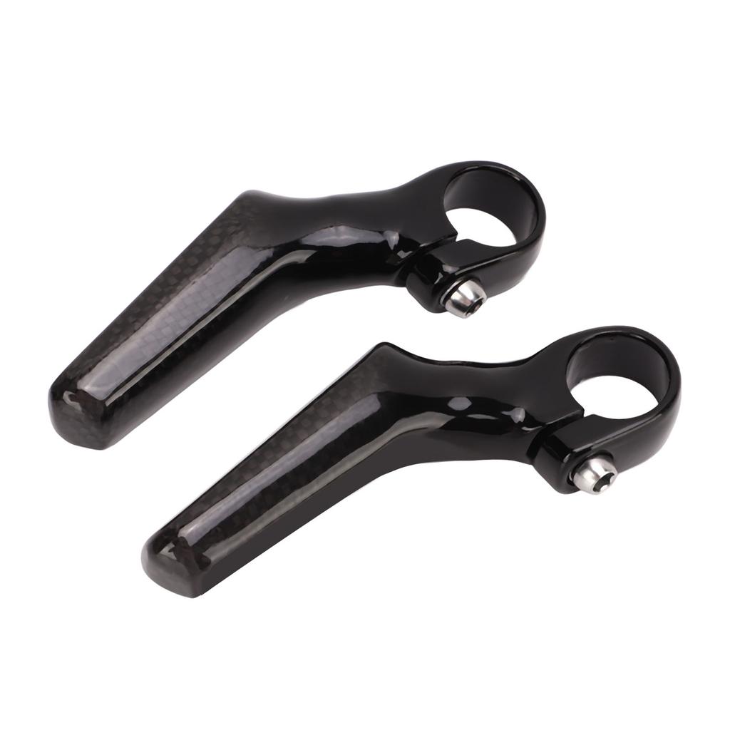 Mountain Bike Handlebars Bar Ends 1 Pair Carbon   3K L Shape Ergonomic Road Bike Bar Ends for 22.2mm Bike Handlebar