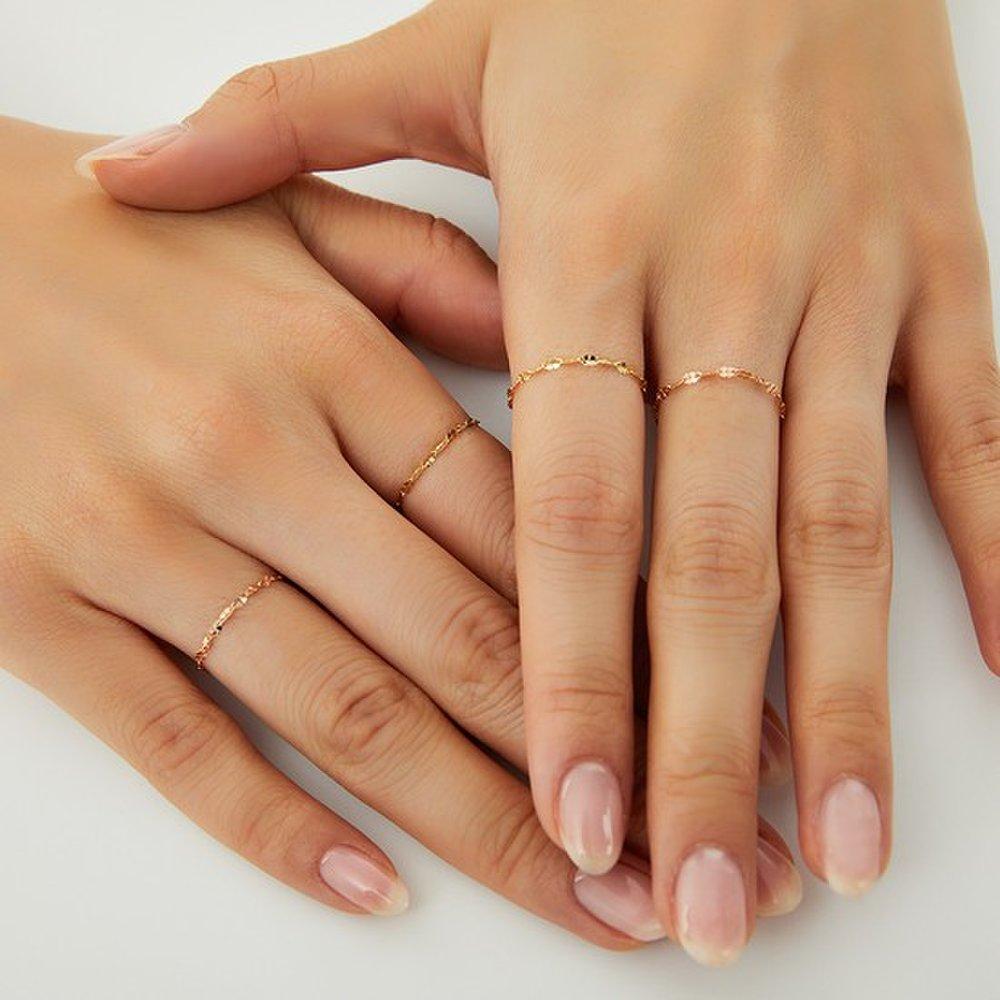 14K 18K Lucky Four-Leaf Clover Chain Gold Ring