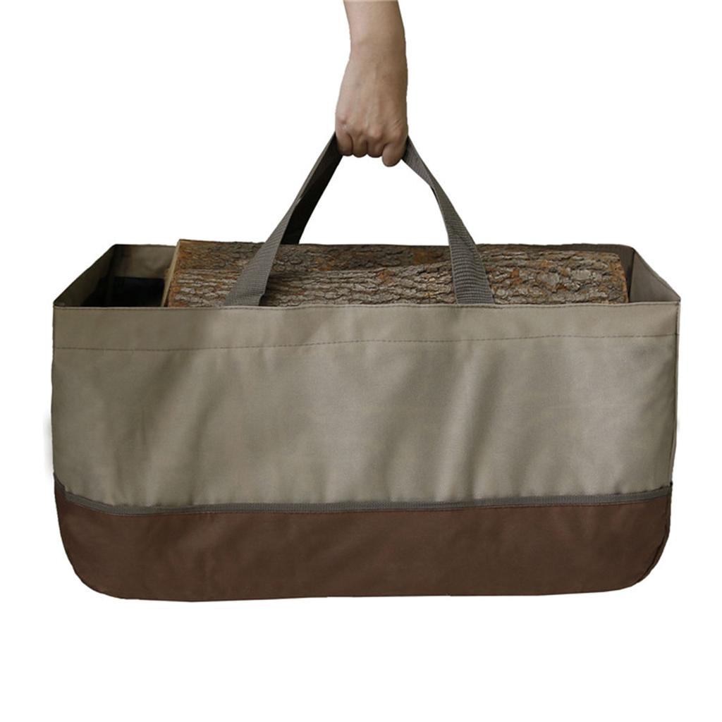 Oxfords Cloth Firewoods Storage Bag Large Capacity Log Carriers Bag with Handle for Carrying Wood Home / Camping