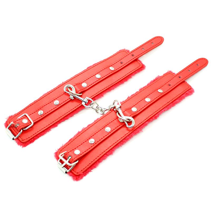Sexy Lingerie PU Leather Plush Handcuff Ankle Cuff Bondage Sex Toy For Adults Sex Bondage Restraints Lingerie Exotic